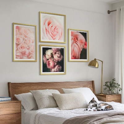 Mur de tableaux Flamants roses pastel
