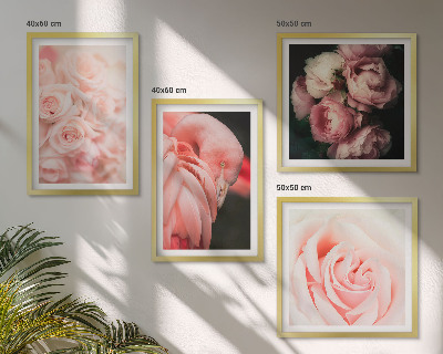 Mur de tableaux Flamants roses pastel