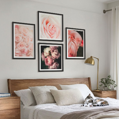 Mur de tableaux Flamants roses pastel