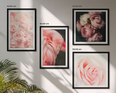 Mur de tableaux Flamants roses pastel