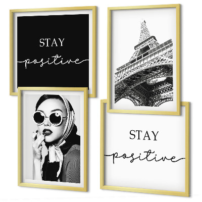 Polyptyque z cadres Slogans de la tour eiffel