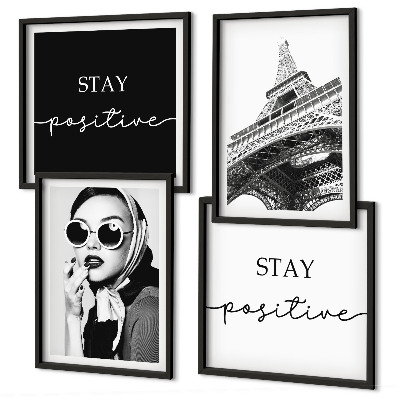 Polyptyque z cadres Slogans de la tour eiffel