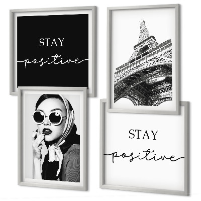 Polyptyque z cadres Slogans de la tour eiffel
