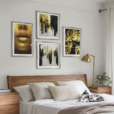 Mur de tableaux Peinture abstraite de feuilles