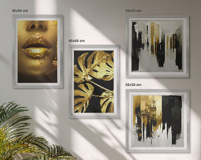 Mur de tableaux Peinture abstraite de feuilles