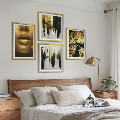 Mur de tableaux Peinture abstraite de feuilles