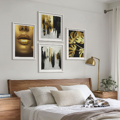 Mur de tableaux Peinture abstraite de feuilles