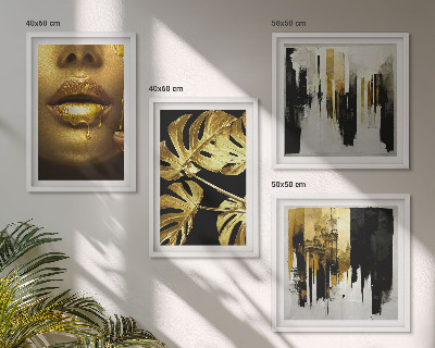 Mur de tableaux Peinture abstraite de feuilles