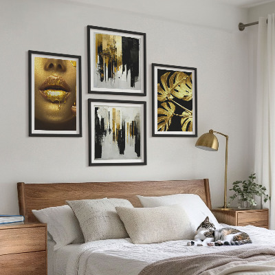Mur de tableaux Peinture abstraite de feuilles