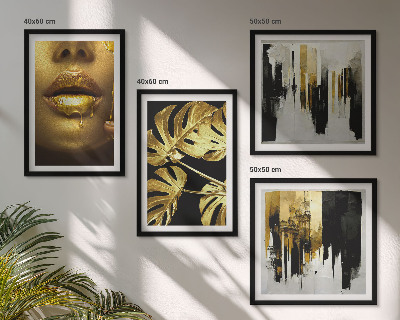 Mur de tableaux Peinture abstraite de feuilles