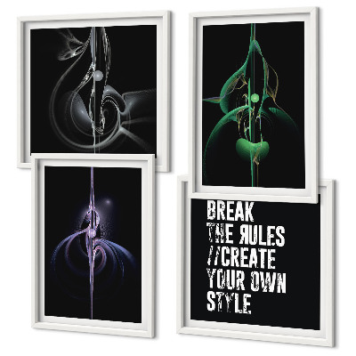 Mur de tableaux Motifs noirs abstraits