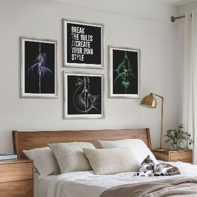 Mur de tableaux Motifs noirs abstraits