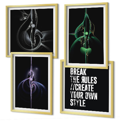 Mur de tableaux Motifs noirs abstraits