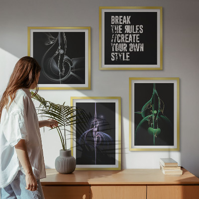Mur de tableaux Motifs noirs abstraits