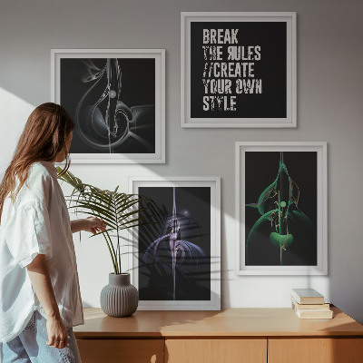 Mur de tableaux Motifs noirs abstraits