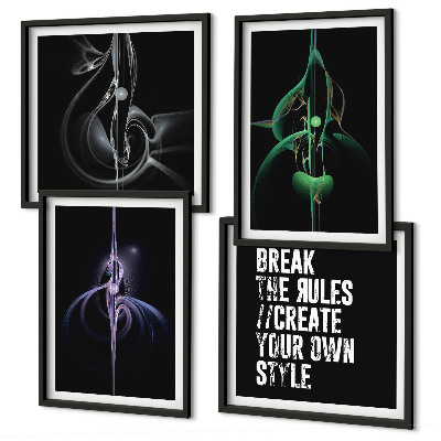 Mur de tableaux Motifs noirs abstraits