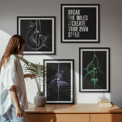 Mur de tableaux Motifs noirs abstraits