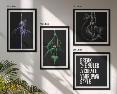 Mur de tableaux Motifs noirs abstraits
