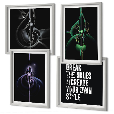 Mur de tableaux Motifs noirs abstraits