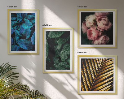 Polyptyque z cadres Feuilles et fleurs en couleurs