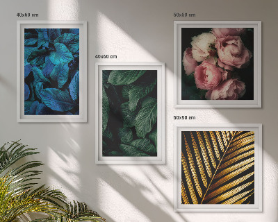 Polyptyque z cadres Feuilles et fleurs en couleurs