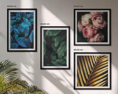 Polyptyque z cadres Feuilles et fleurs en couleurs