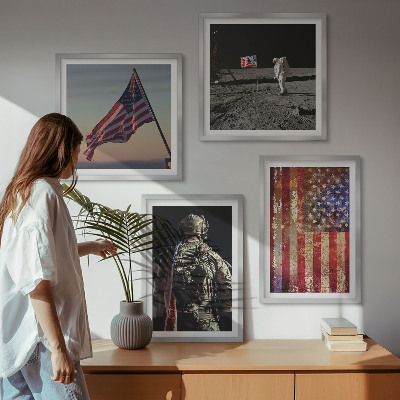 Polyptyque z cadres Symboles américains drapeau des états-unis