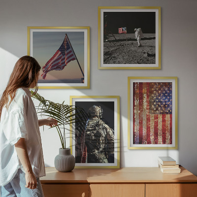 Polyptyque z cadres Symboles américains drapeau des états-unis