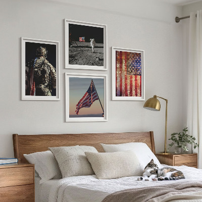 Polyptyque z cadres Symboles américains drapeau des états-unis
