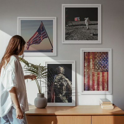 Polyptyque z cadres Symboles américains drapeau des états-unis