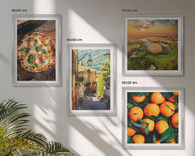 Ensemble de 4 tableaux Rue des collines des rivières italiennes