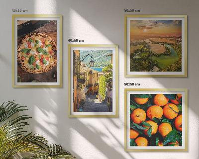 Ensemble de 4 tableaux Rue des collines des rivières italiennes