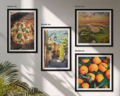 Ensemble de 4 tableaux Rue des collines des rivières italiennes