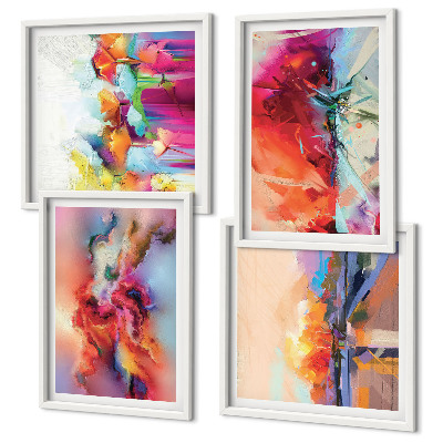 Mur de tableaux Abstractions colorées de la forme