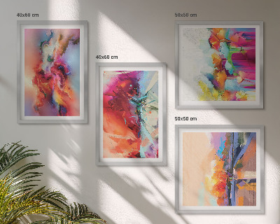 Mur de tableaux Abstractions colorées de la forme