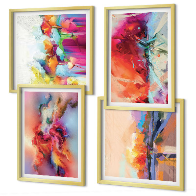 Mur de tableaux Abstractions colorées de la forme