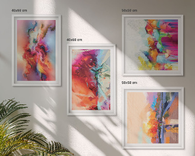 Mur de tableaux Abstractions colorées de la forme