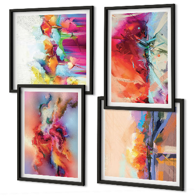 Mur de tableaux Abstractions colorées de la forme
