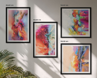 Mur de tableaux Abstractions colorées de la forme