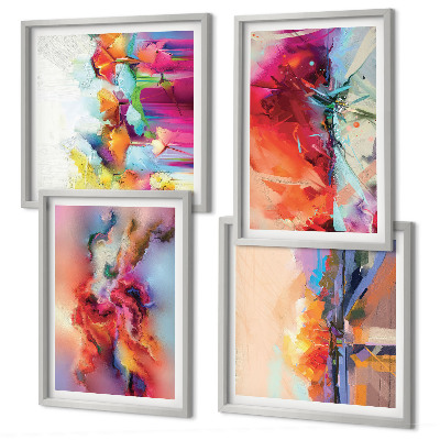 Mur de tableaux Abstractions colorées de la forme