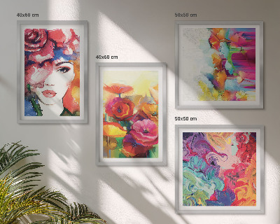 Polyptyque z cadres Portrait de fleurs aux couleurs intenses
