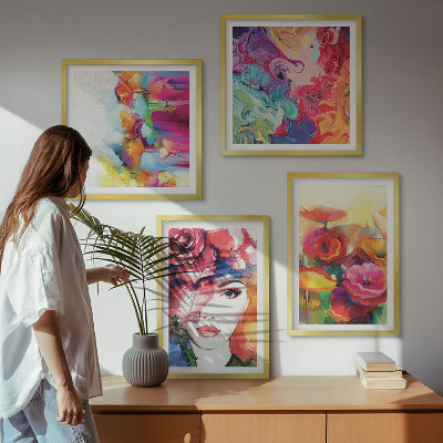 Polyptyque z cadres Portrait de fleurs aux couleurs intenses