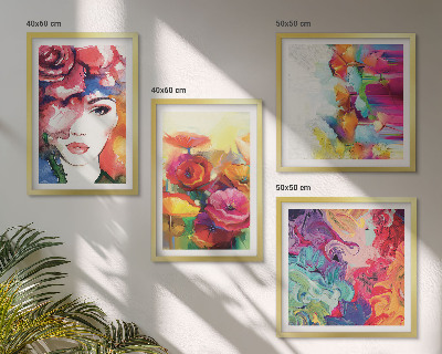 Polyptyque z cadres Portrait de fleurs aux couleurs intenses