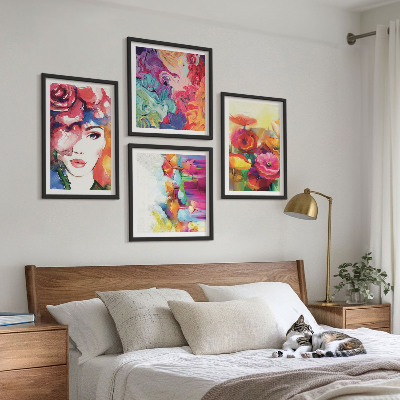 Polyptyque z cadres Portrait de fleurs aux couleurs intenses