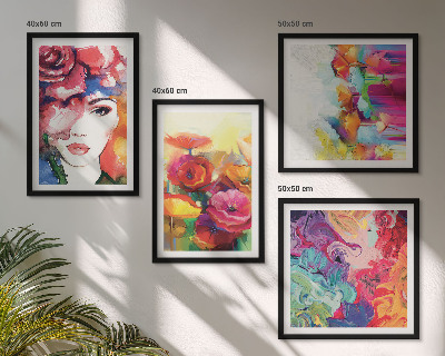 Polyptyque z cadres Portrait de fleurs aux couleurs intenses