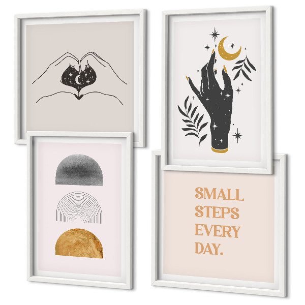 Mur de tableaux Illustrations bohèmes minimalistes