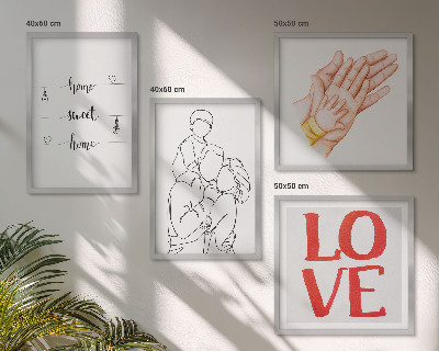 Mur de tableaux Illustrations familiales, panneaux de maison
