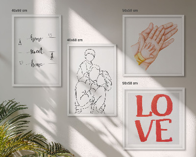 Mur de tableaux Illustrations familiales, panneaux de maison