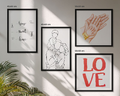 Mur de tableaux Illustrations familiales, panneaux de maison