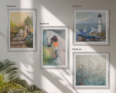 Polyptyque z cadres Phare paysage fille cheval